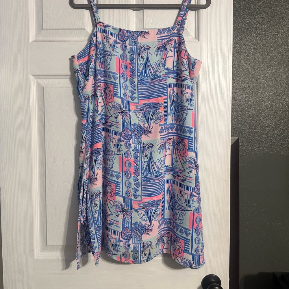 Lilly Pulitzer Pink and Blue Tropical Mini Dress